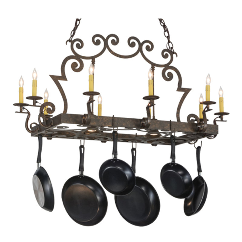 Tourelle Steel Handcrafted Rectangle Chandelier Pot Rack
