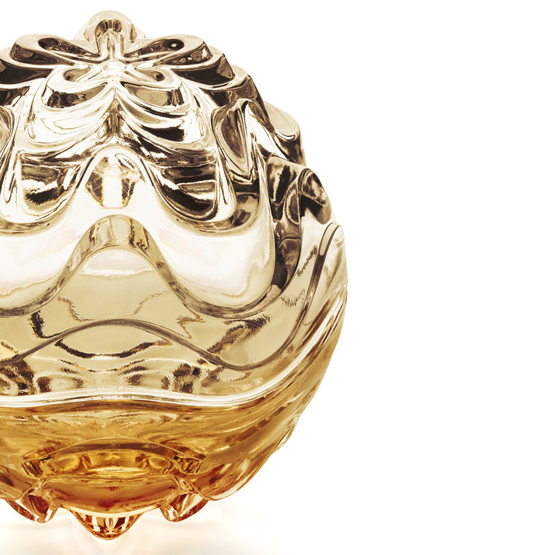 Vibration Crystal Decorative Box, Gold Luster
