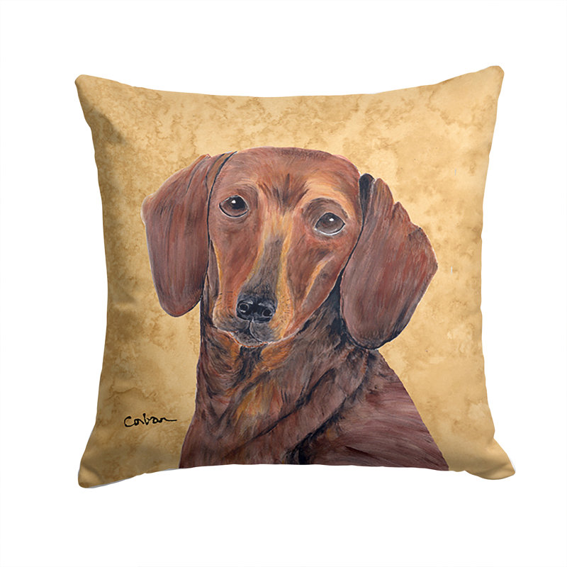 Coussin décoratif intérieur/extérieur brun teckel