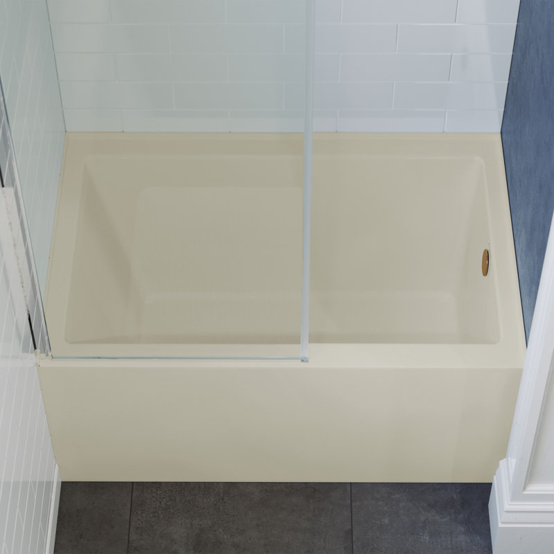 Baignoire en alcôve avec tablier 48 "x 32" Voltaire, Or brossé, Droite