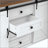 Sideboard With Storage,Farmhouse Storage Cabinet With Sliding Barn Doors And 4 Drawers, Wood Buffet Table With Power Outlet-1555164380