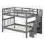 Lit superposé double en bois avec rangement-776046811