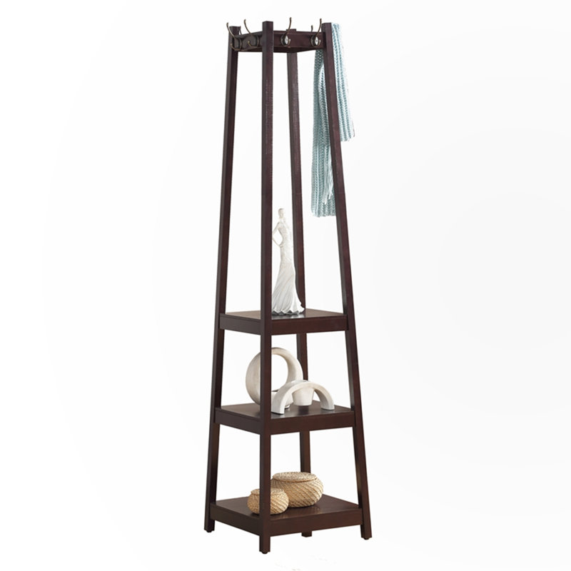 Gutha Freestanding 8 - Hook Coat Rack, Brown