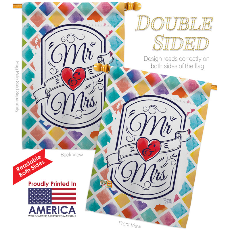 Ensemble de drapeaux en polyester 40 x 28 po Mr et Mme