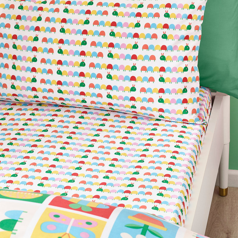 Curious Caterpillar Fitted Sheet, Cot Bed / Toddler (70 x 140cm)