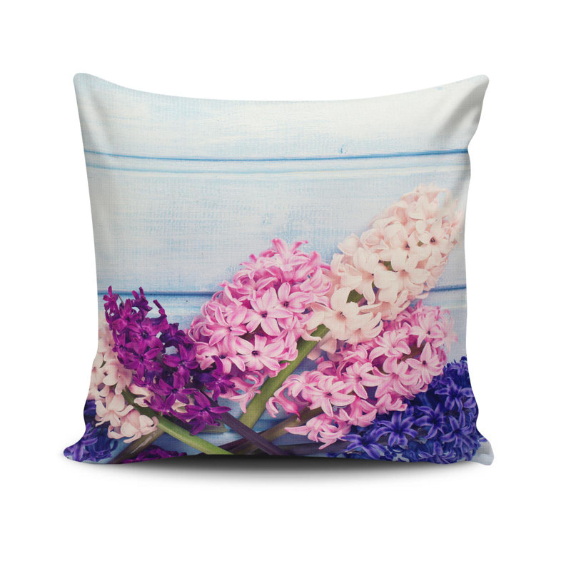 Cecilya Decorative Cushion, 17.0 x 17.0 Inches, 50% Cotton / 50% Polyester, Machine Washable, Ironable, Silicone Filling, Concealed Zip Closure | Soft & Stylish Throw Pillow for Living Room, Bedroom, & Office Décor