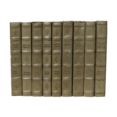 Decorative Books - Brindled Rebound Leather Book Bundle - 1 Foot of Brown Books