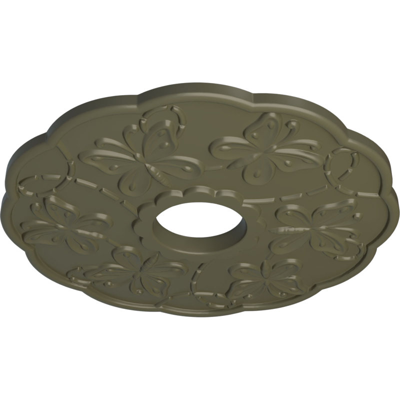 Médaillon de plafond Endurathane Preston, DE 17 1/2 po x P 4 po x P 1 po (convient aux auvents de 4 po ou moins), finition cuivre patiné peint à la main