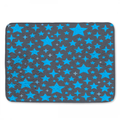 Blue Star Pattern Bath Mat