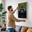 Dignified Gorilla Portrait Modern - Wrapped Canvas-645096882-645096895