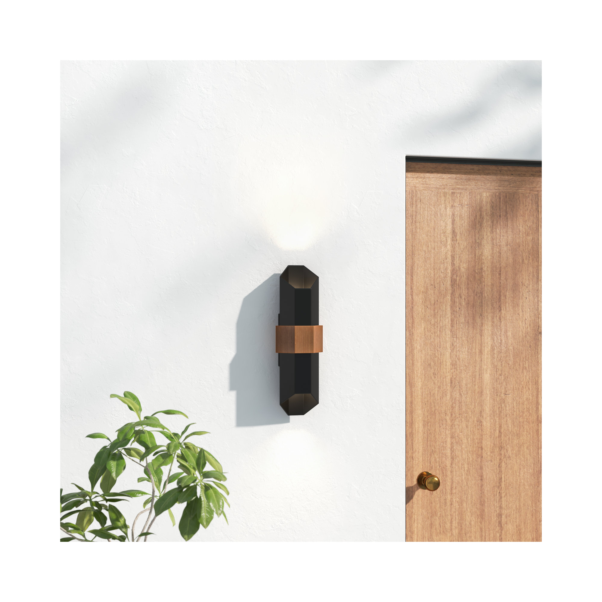 Betton Novelty Outdoor Aluminum LED Wall Light, 12 W, Matte Black, 20.5" H x 6.75" W x 5" D
