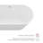 63" x 29.5" Freestanding Soaking Acrylic Bathtub with Drain and Overflow