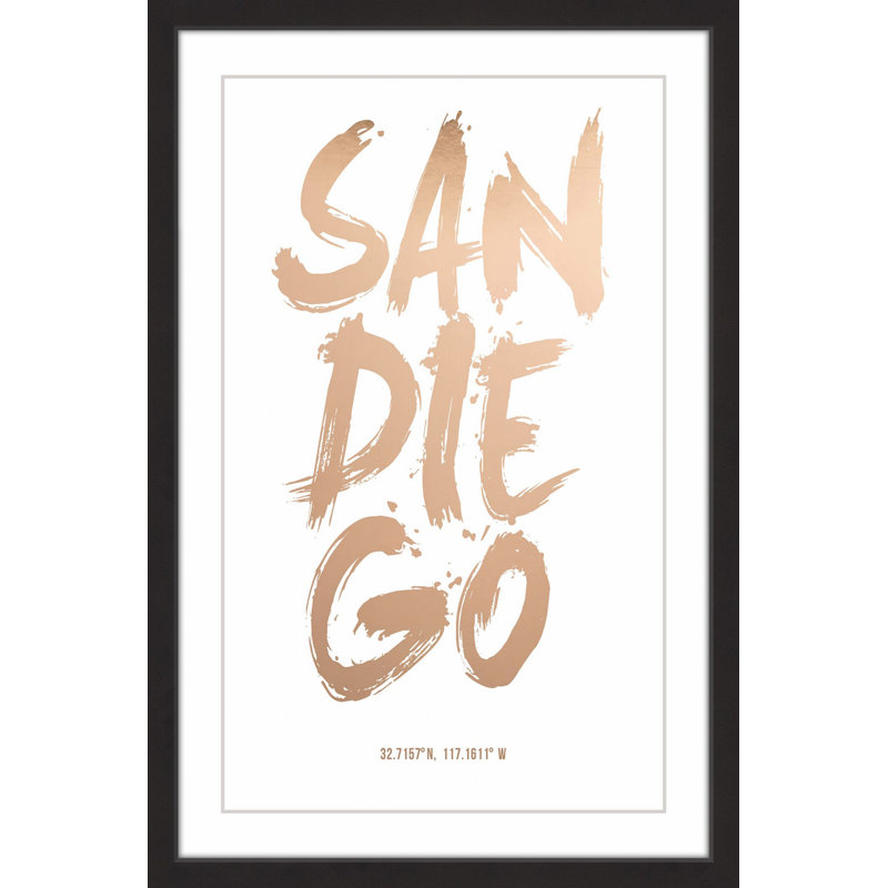 Edgy San Diego II 1 Piece Single Picture Frame Wall Art, 61 cm H x 41 cm W