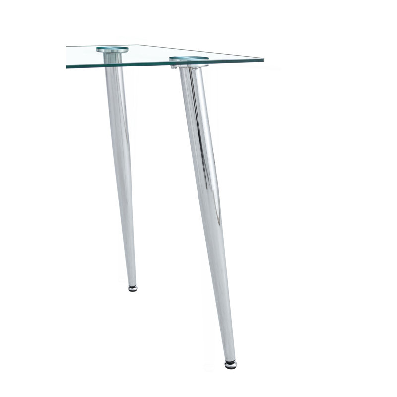 Bartlesville Rectangular Dining Table, 30.11"H x 47.24"L x 27.55"W, Silver