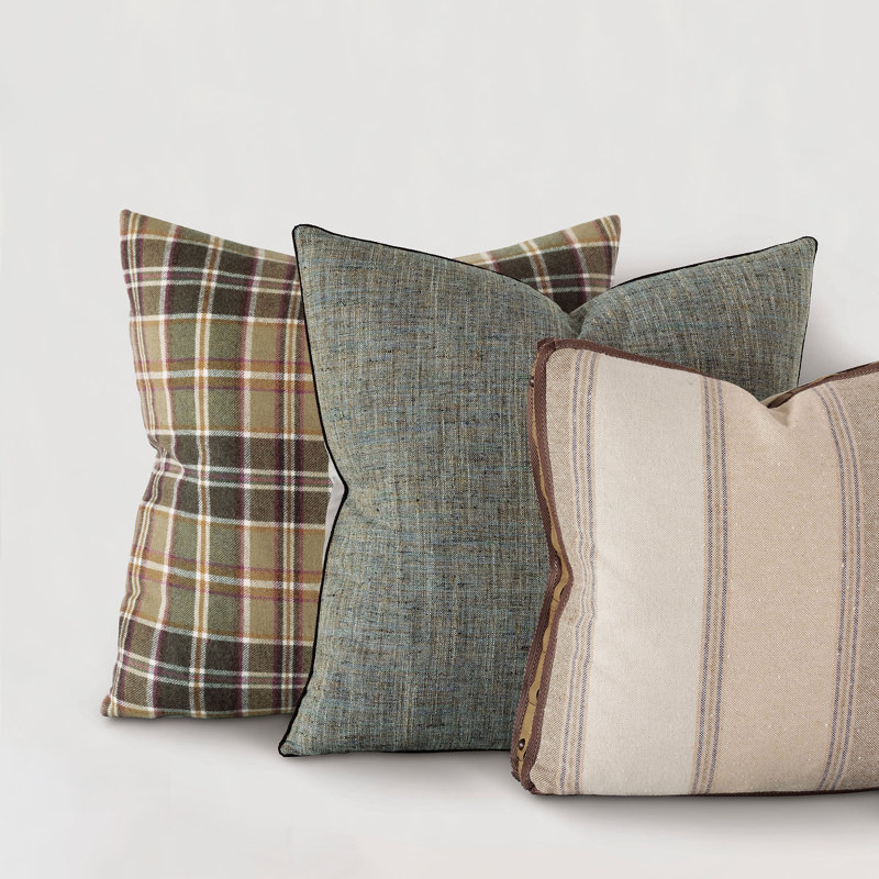 Aiden Linen Square Pillow Cover & Insert