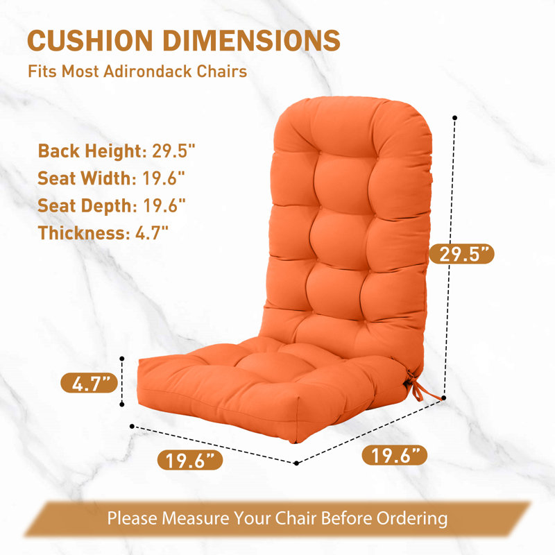 Outdoor/Indoor High Back Chair Cushion, Orange