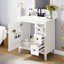 Meuble-lavabo de 30 po avec lavabo en céramique - Armoire moderne en bois massif à 3 tiroirs et portes lisses-1657774313