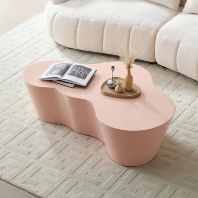 Table basse de forme unique en fibre de verre 50 po - sans assemblage - rose