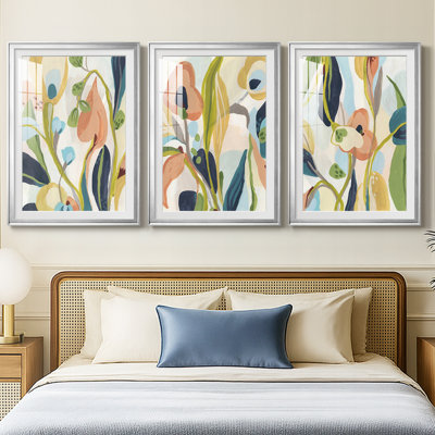 Jungle Jewels I  -Custom Framed  Premium Print W Matt - 3 Pieces