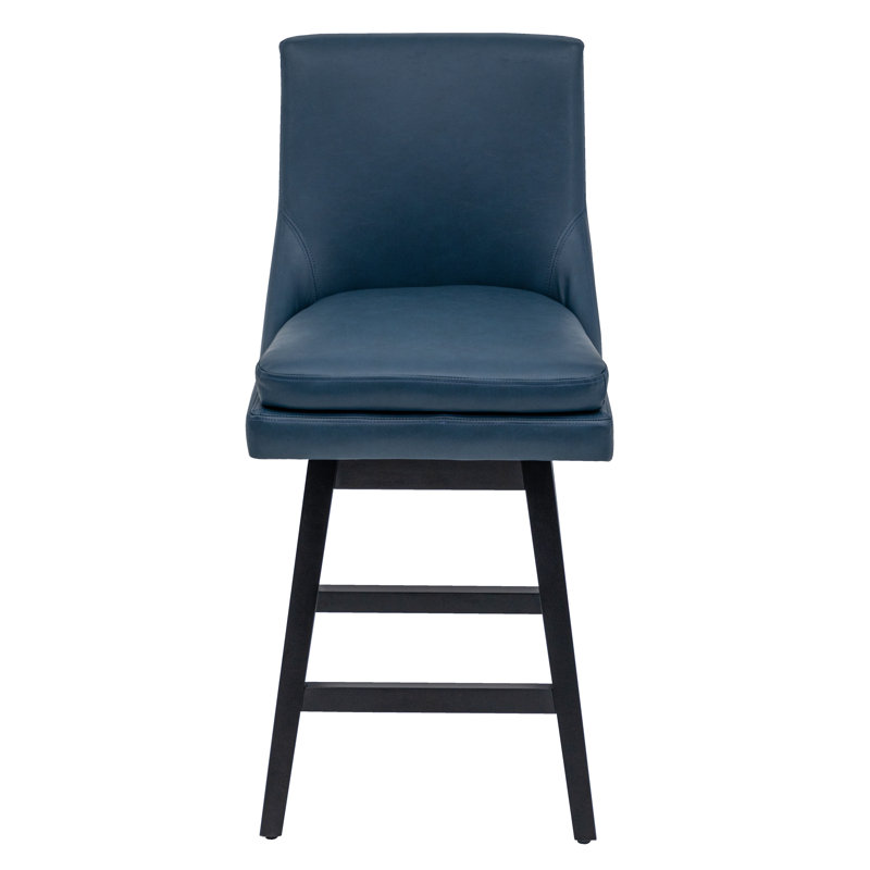 Lark Manor™ Counter Stools,26"360 Free Swivel Counter Height Bar Stools With High Back For Bar And Kitchen Island,Set Of 1,PU Leather