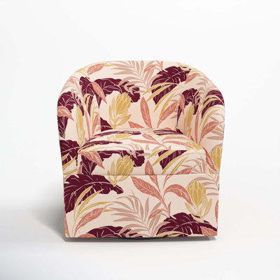 Lesia Upholstered Swivel Barrel Chair