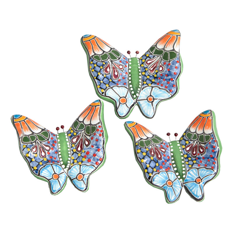 Ensemble de 3 papillons muraux Talavera 