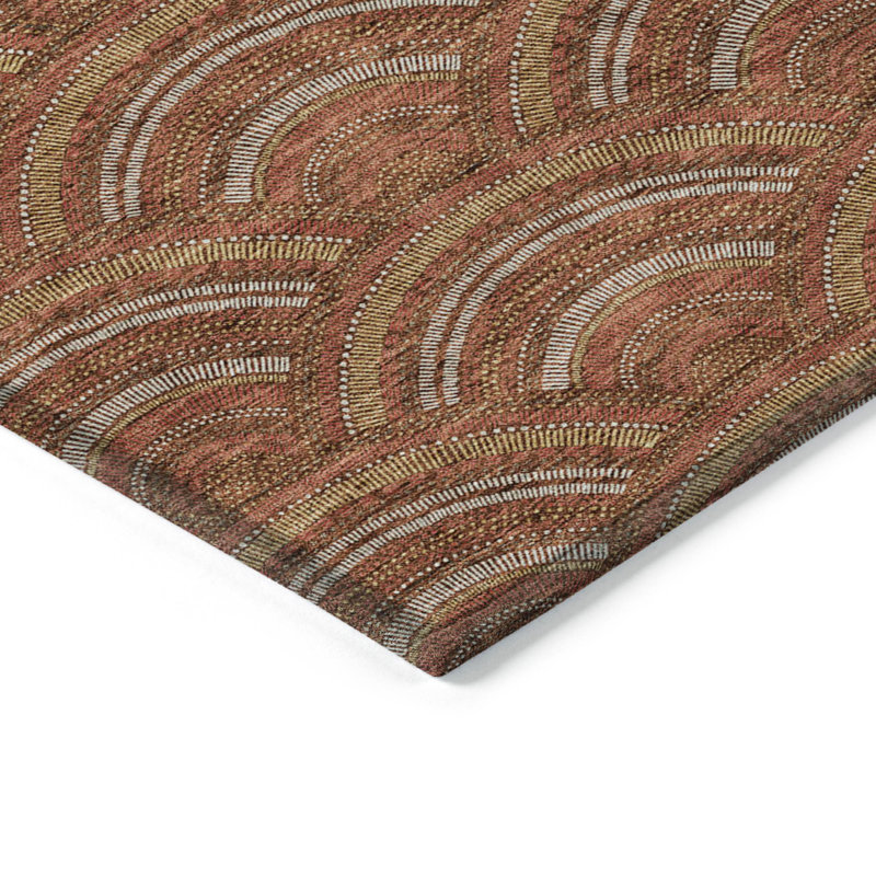 Paprika Rectangular Synthetic Indoor/Outdoor Area Rug