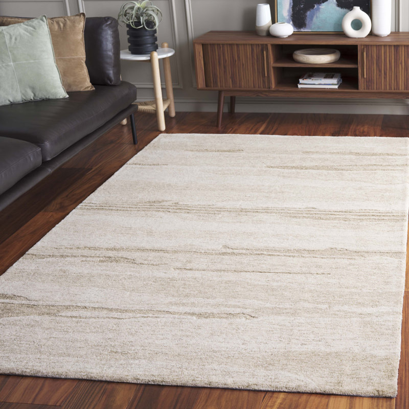 Willersley Ebony Hand Tufted Wool Pile Rug, Rectangle 5' x 8'