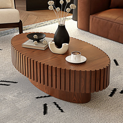Table basse ovale en forme de piédestal