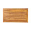 Table basse belge avec structure en lattes de bois, coussins d'eau pour terrasse, largeur 33,5 pouces, croquis en couleur.