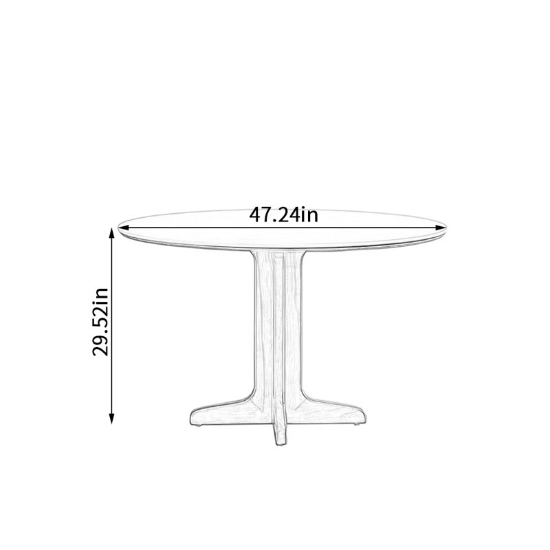 Rond en bois de frêne Spalding, H 29,52 po x l 47,24 po x P 47,24 po