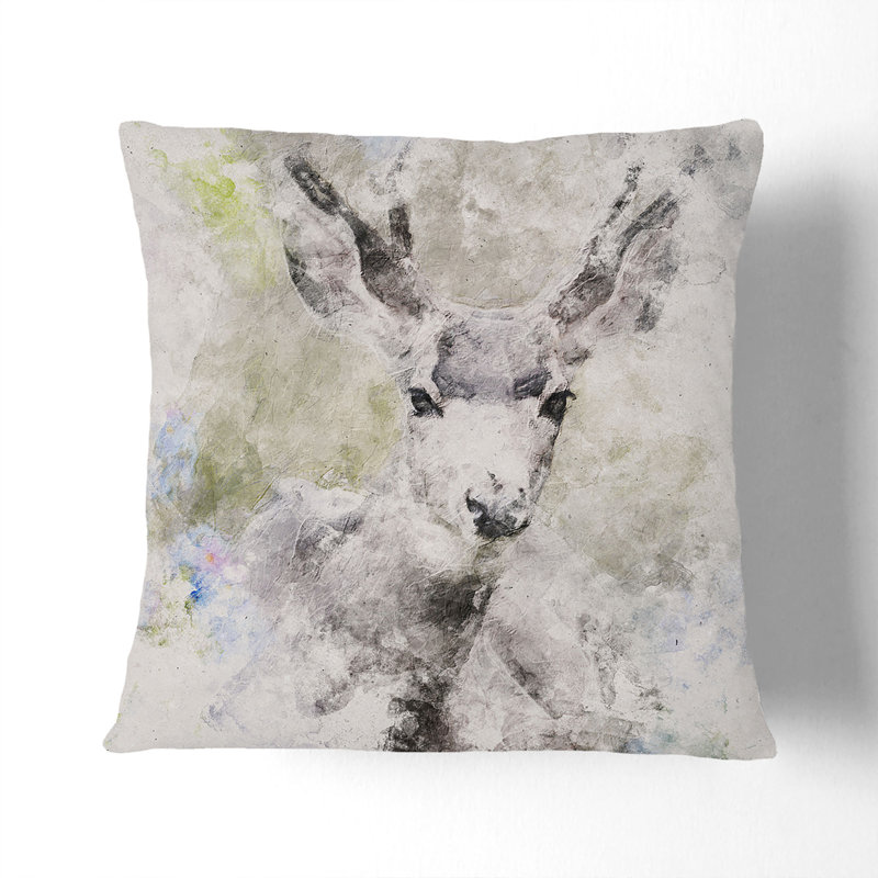 Resting Deer Cushion with Filling, 55cm H x 55cm W x 20cm D