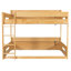 Lit superposé en bois avec tablettes de rangement et ports USB, cadre de lit superposé peu encombrant avec station de charge intégrée-114349434