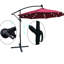Parasol à énergie solaire 10 pi - imperméable, 8 nervures, manivelle facile, base transversale stable pour terrasse de jardin, arrière-cour, piscine, brise-vent-1856720574