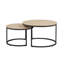 Ensemble de 2 tables gigognes rondes de 31,5 pouces, style industriel moderne, conception peu encombrante, finition bois, utilisation multifonctionnelle