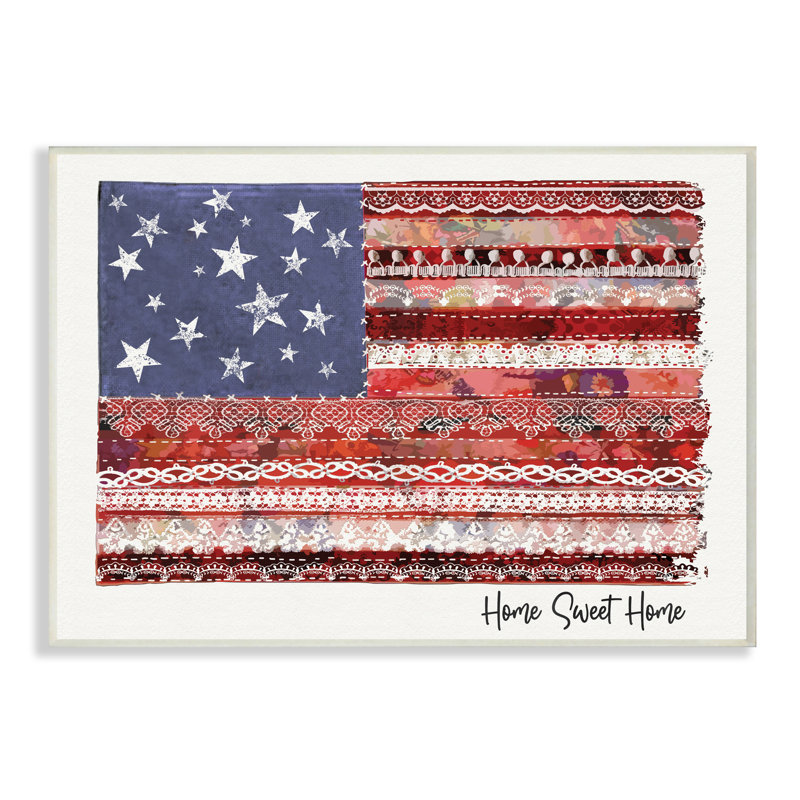 Drapeau américain Home Sweet Home, Plaque murale, H 10 po x l 15 po