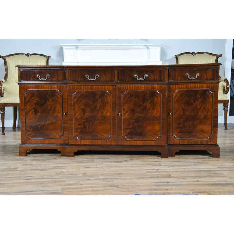 Mahogany and Brass Traditional Sideboard with Storage
