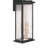 Estate - 2-Light Outdoor Wall Sconce - Black with Brass Accent - Rain Glassware Shade-386428796