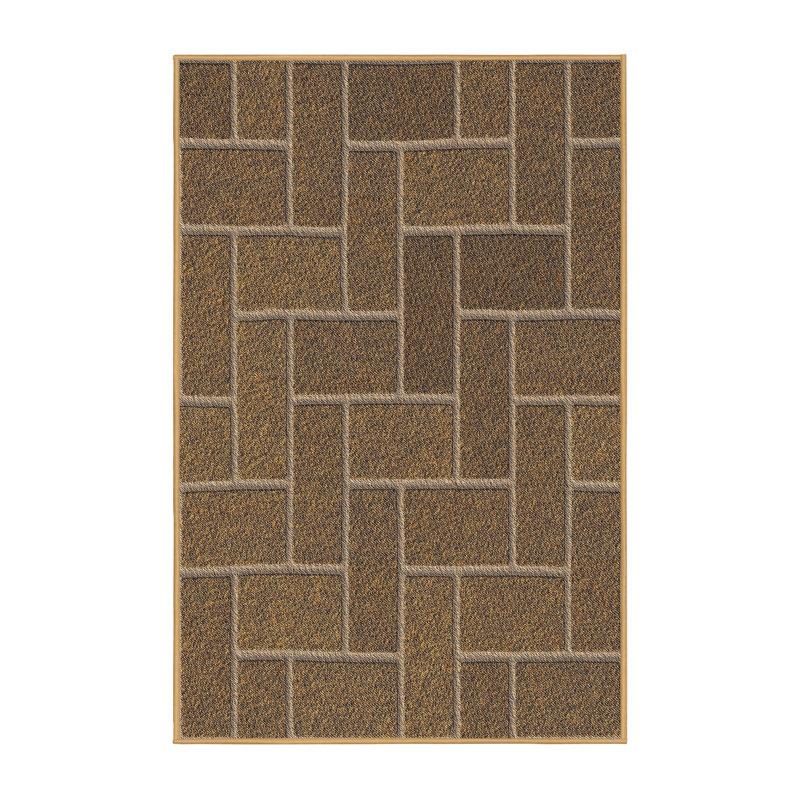 Tapis brun tissé à la machine, Rectangle 4 pi x 6 pi