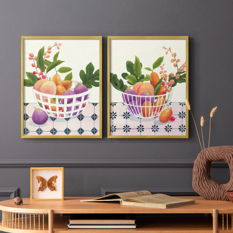 Bright Fruit I-Premium Framed Print -Ready to Hang - No Nails Required - No Nails Required, Gold, 21" H x 34" W