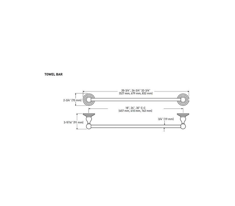 TAYMOR 1996F17C355F493EAE9A9D65B2B4BFE3 Porte-serviettes Brentwood 24 po
