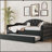 Twin Size Tufted Upholstered Daybed with Trundle, Velvet Sofabed with USB&Type-C Charging Ports, No Box-spring Needed-1969383974
