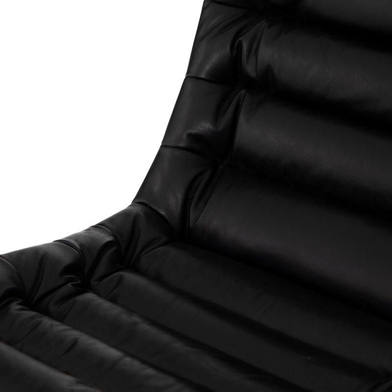 Malibu Leather Swivel Task Chair, Rider Black Genuine Leather