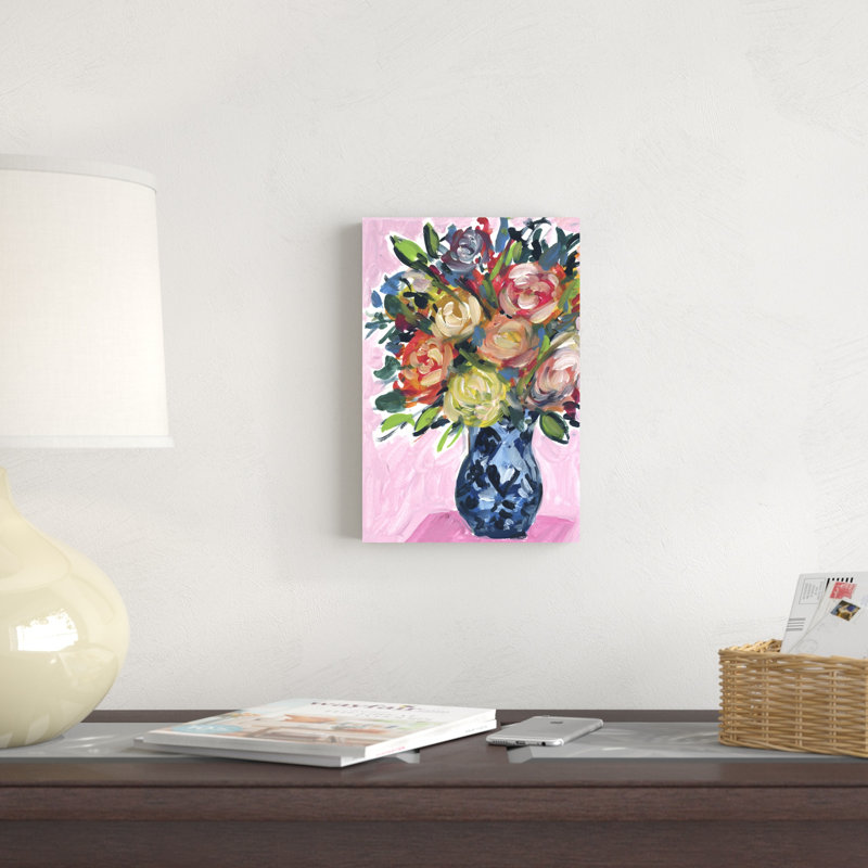 Bouquet dans un vase IV, H 12 po x l 8 po x P 1,25 po