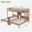 Lit superposé 3 lits en 1 avec bureau intégré, tablettes de rangement et lampe de lecture-367136709