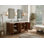 Teck Elizabeth de 72 po X P 22 po Meuble-lavabo double en D naturel foncé avec quartz Cove Edge