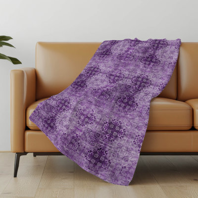 Addison Machine Washable Sherpa Medallions Throw Blanket
