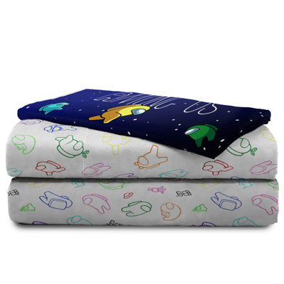 Among Us Crewmate 3 Piece Twin Sheet Set