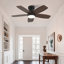 Ventilateur de plafond à profil bas avec lumière et télécommande, moteur à courant continu silencieux à intensité variable, pour l'intérieur et l'extérieur de la chambre à coucher, noir