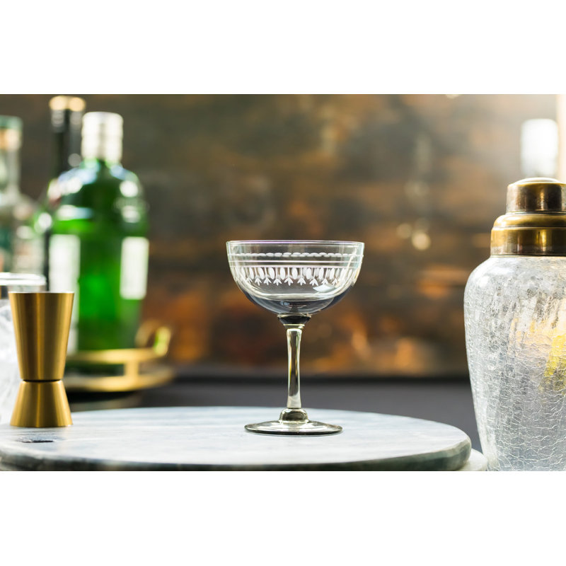 Handmade Crystal Coupe, Clear/Black